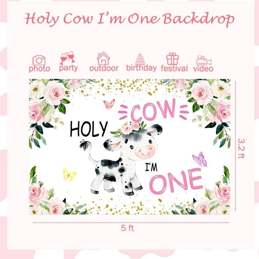 Holy Cow i'm One party supplies